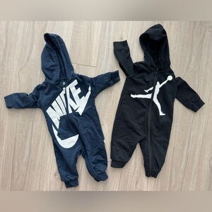 3/6 Months Jordan Kids One Piece Footies - Black and Navy